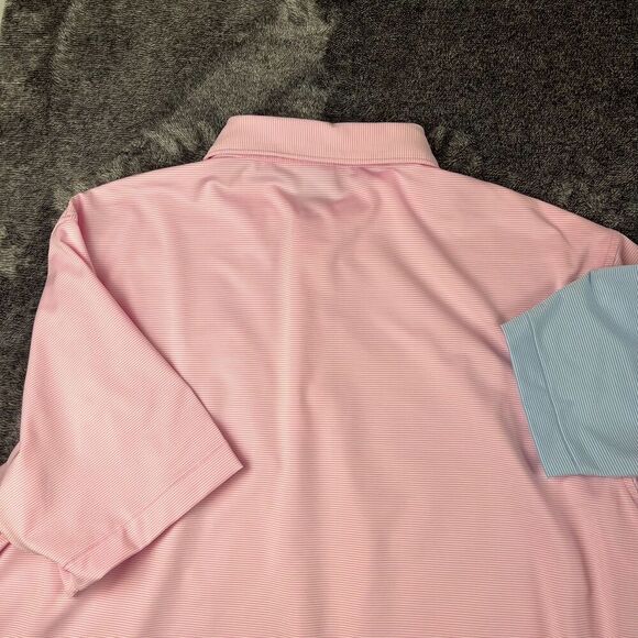 Peter Millar Summer Comfort Bundle Of 2 Polo Blue Pink Striped Golf Men's L - Picture 12 of 14